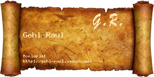 Gehl Raul névjegykártya